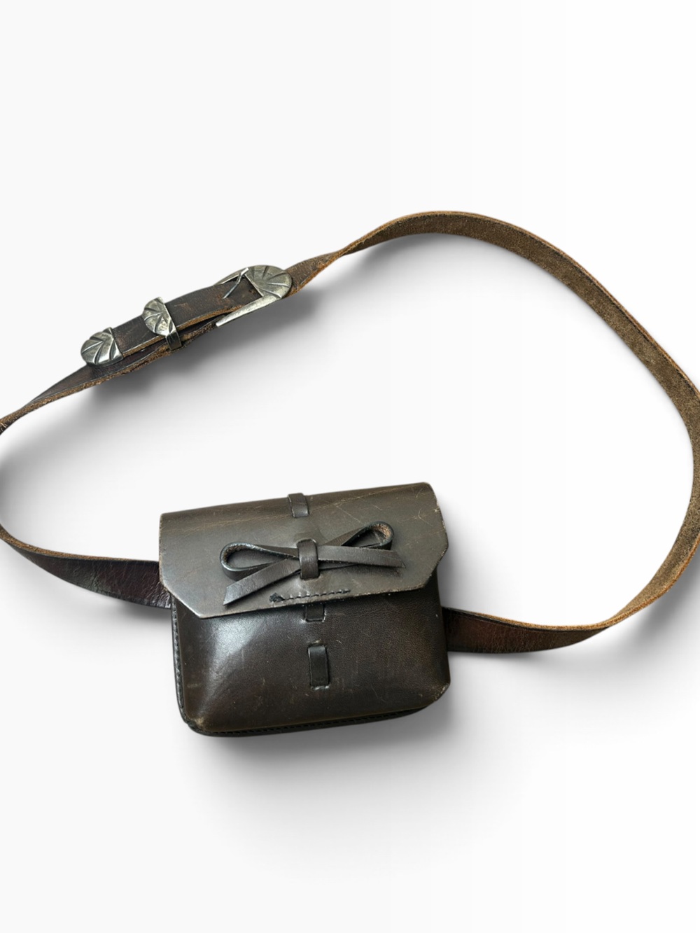 Vintage Western Leather Belt Bag Waist Pouch